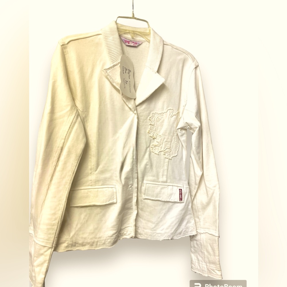 Rag Doll Women’s White Snap Button Closure Jacket (Sz Large)